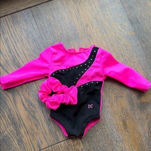 American Doll Clothes, Long Sleeve Gymnastics Leotard with Scrunchie